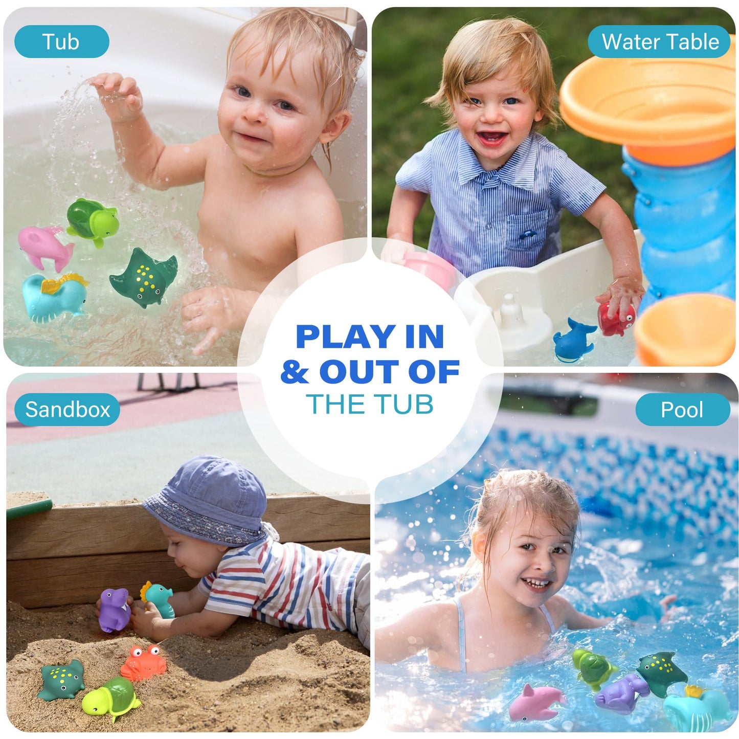 LotFancy Bath Toys for Kids Ages 1-3, Mold Free Bath Toys for Infants Toddlers