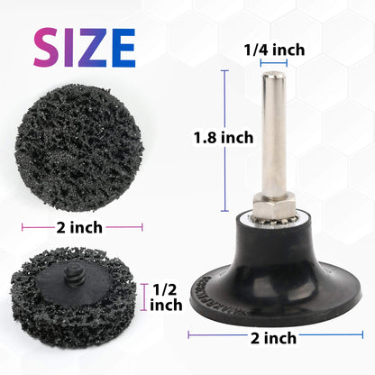 LotFancy Stripping Disc, 12PCS 2” Easy Strip and Clean Quick Change Discs with 1 Disc Pad Holder, Paint and Rust Remover Stripper, Silicon Carbide Abrasive Wheel, Blue Black Purple Assortment