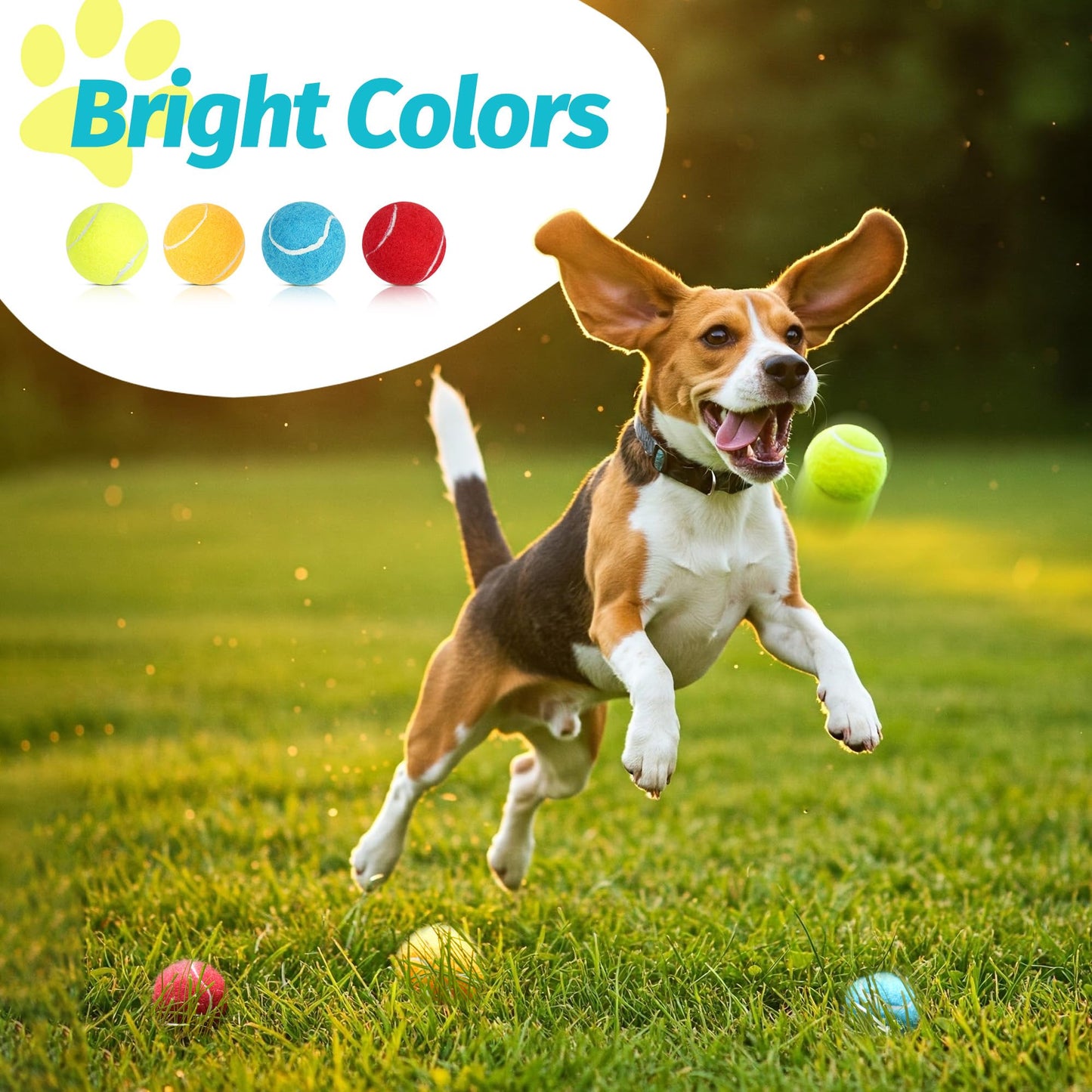 Prime Pets Tennis Balls for Dogs, Squeaky Dog Toy, Interactive Pet Fetch Ball for Medium and Large Dogs, Squeaky Dog Toys