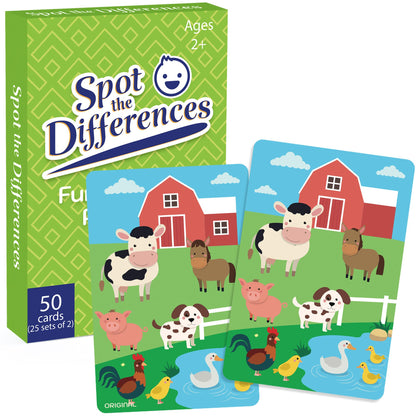 LotFancy Matching Game, Card Game for Kids, Spot The Differences, Fun Picture Puzzle Activity Cards for Family Game Night and Travel Games, Ages 2-9 PMT