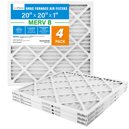 LotFancy MERV 8 11 13 Air Filters, Pleated AC Furnace Filters, Air Conditioner HVAC Filters