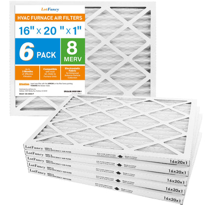 LotFancy MERV 8 11 13 Air Filters, Pleated AC Furnace Filters, Air Conditioner HVAC Filters