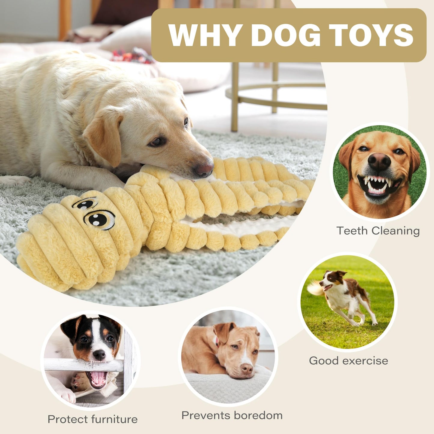 Prime Pets Dog Toys for Large Dogs