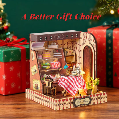 DIY Miniature House Kit, 3D Doll House Craft Projects for Adults, Building Kit for Stress Relief & Home Décor WMT