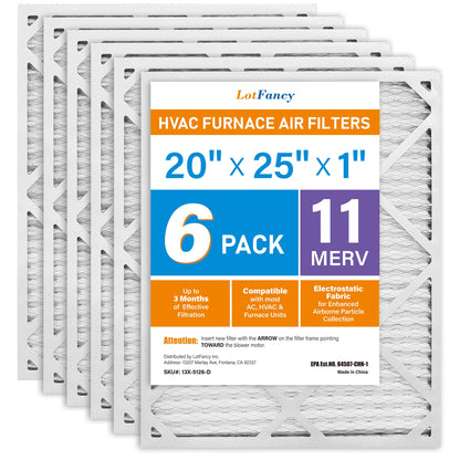 LotFancy MERV 8 11 13 Air Filters, Pleated AC Furnace Filters, Air Conditioner HVAC Filters