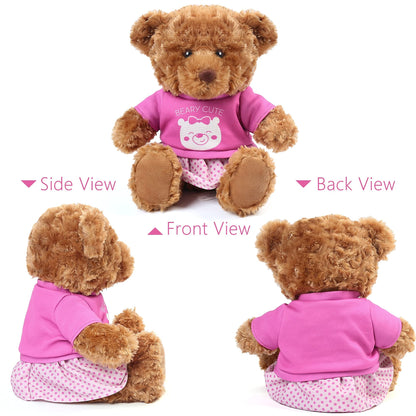 LotFancy Teddy Bear Stuffed Animal, with Removable Clothes