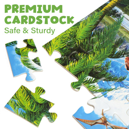 BenBen Puzzles for Kids Ages 4-6, 3 Pack 100 Pieces Large Puzzles for Toddlers 3-5 (Dinosaurs, Outer Space, Ocean Life), Learning & Educational Games for Kids 6-8, 19.75” x 13.75”