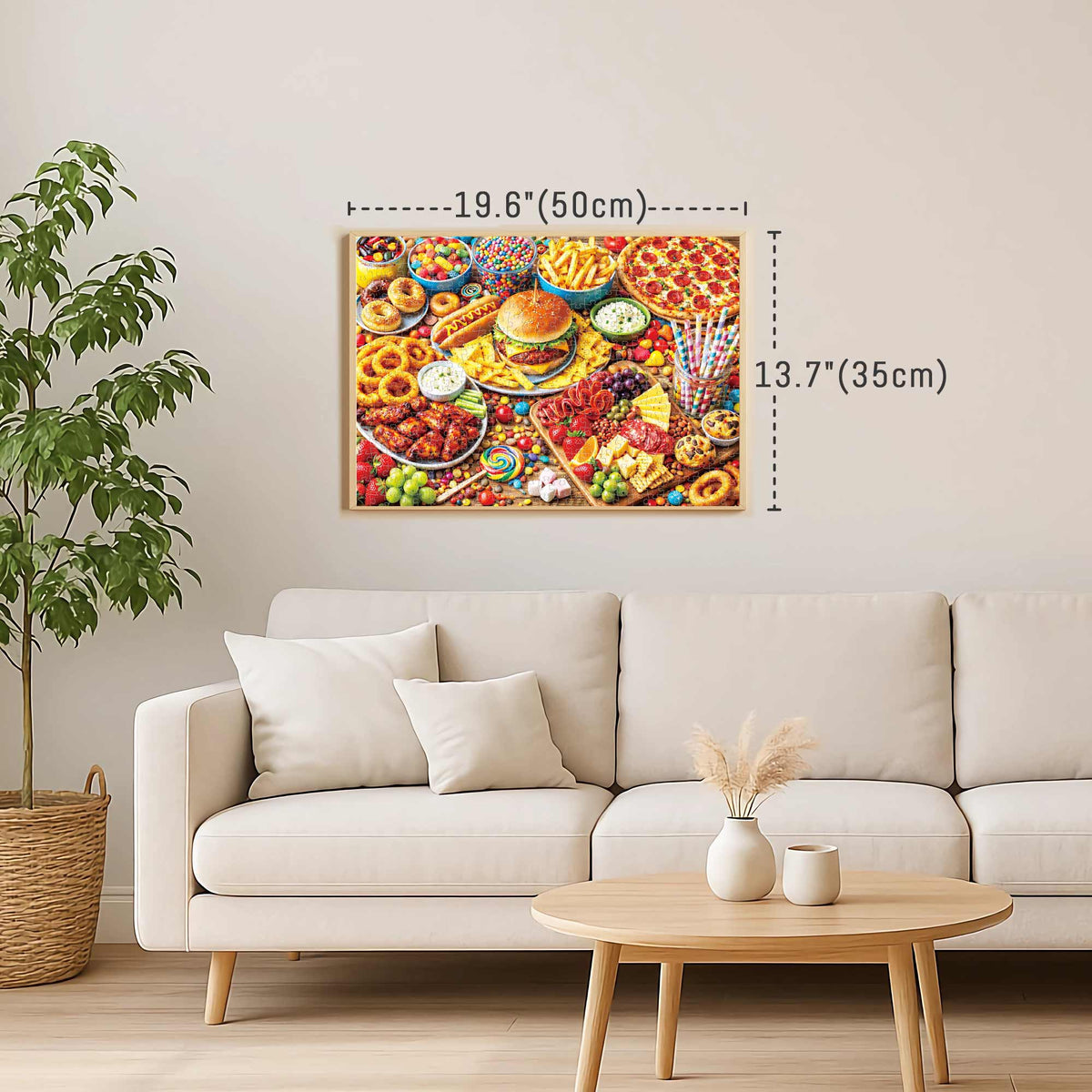 BenBen 500 Pieces Puzzles for Adults, Delicious Food Feast, Jigsaw Puzzle with Patterns on Back