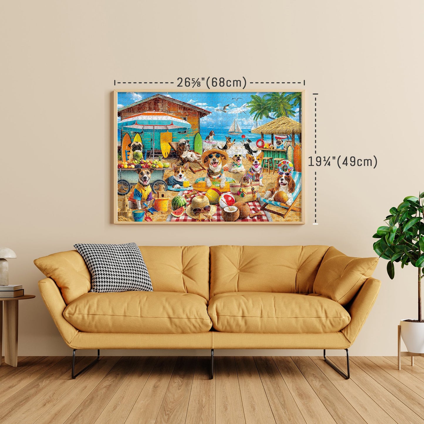 BenBen 1000 Pieces Puzzles For Adults, Dogs' Beach Party, Challenging Jigsaw Puzzle