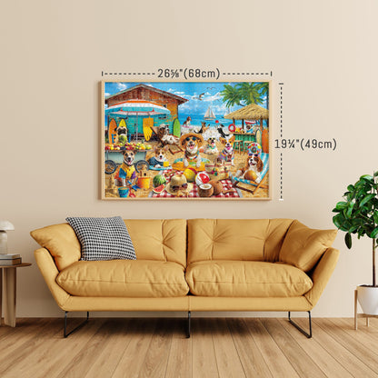 BenBen 1000 Pieces Puzzles For Adults, Dogs' Beach Party, Challenging Jigsaw Puzzle