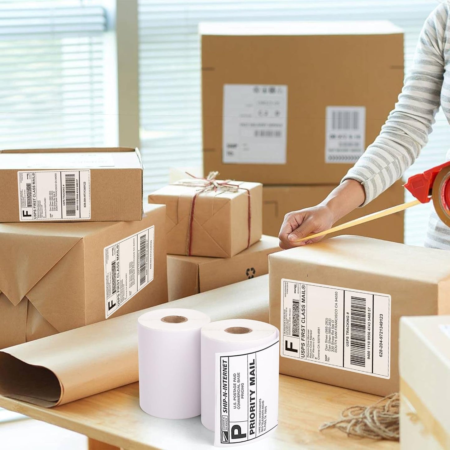 LotFancy 4x6 Thermal Labels, 1000 Shipping Labels, 4 Rolls-250 Labels per Roll WMT