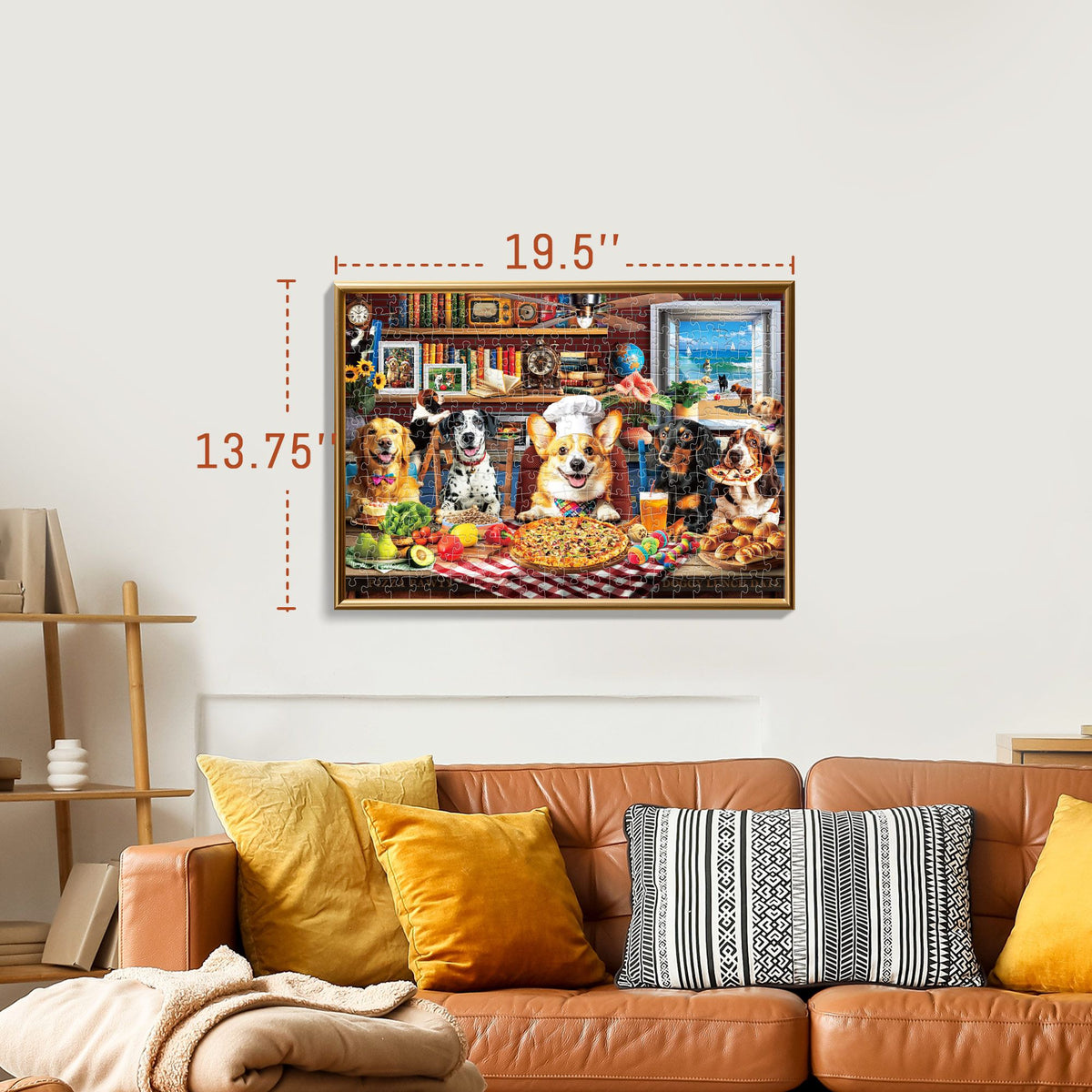 BenBen 300 Pieces Puzzles for Adults, Dogs' Dinner Party, Jigsaw Puzzles with Patterns on Back