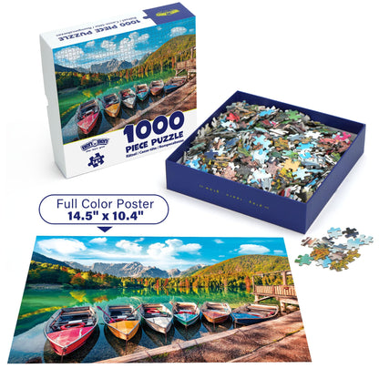 BenBen Jigsaw Puzzles 1000 Pieces for Adults Ages 12+, Natural Lake Landscape, 27.5 x 19.7 in