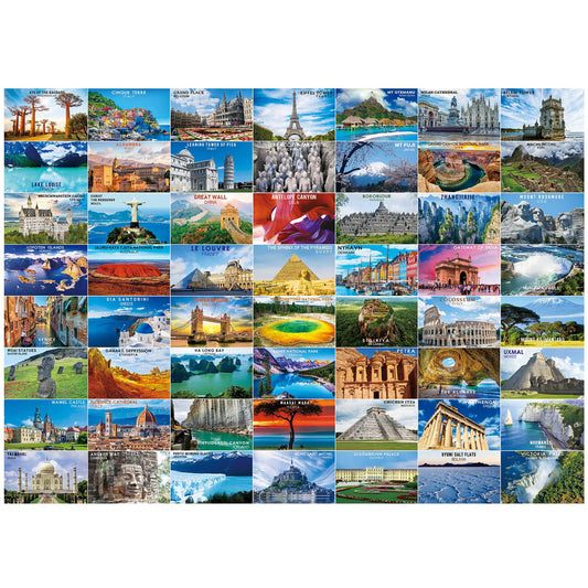 BenBen Jigsaw Puzzles 1000 Pieces for Adults, World Wonders, Puzzles with Letters on Back, Challenging Puzzle for Game Night Home Décor (27.5” x 19.7”)