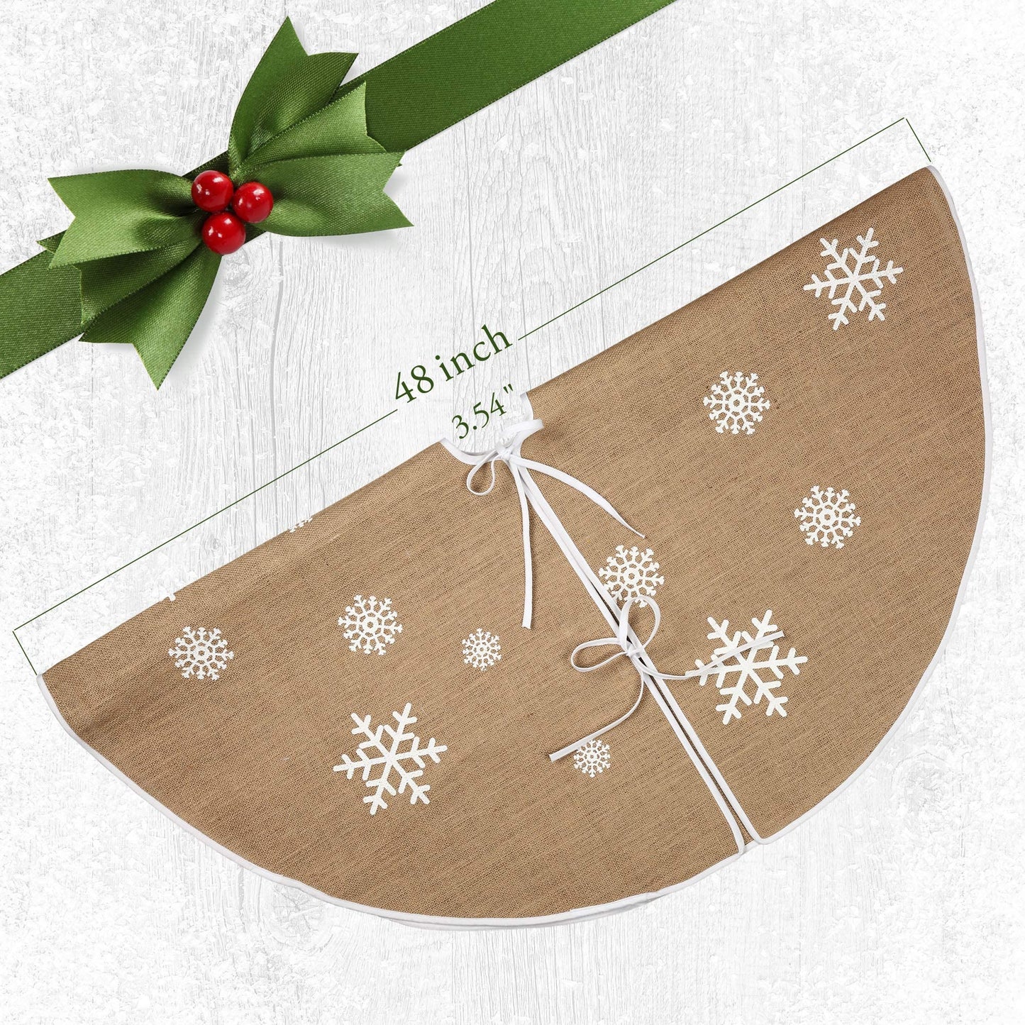 Christmas Tree Skirt Ornament, 48 inch Diameter Christmas Decoration for New Year Party