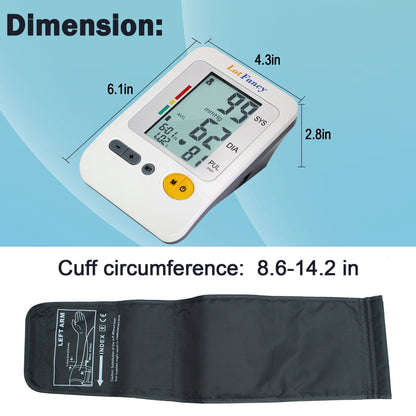LotFancy Upper Arm Blood Pressure Monitor - Auto Digital BP Machine with Medium Cuff (8.6 -14 in)