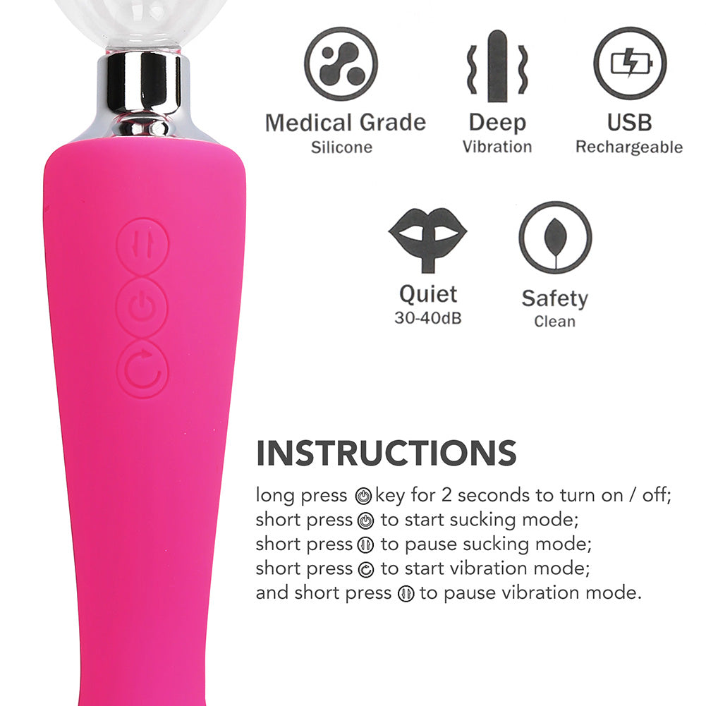 LotFancy 2 in 1with Sucking Licking Vibrator, G-Spot Dildo Nipples Vagina Stimulator