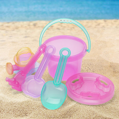 LotFancy Beach Toy Set, Sand Toy for Toddlers, Beach Bucket with Sand Sifter Cover, Shovel, Star Mold, Rake, Watering Can and Sifter Shovel Tool Kit for Kids Outdoor Toys