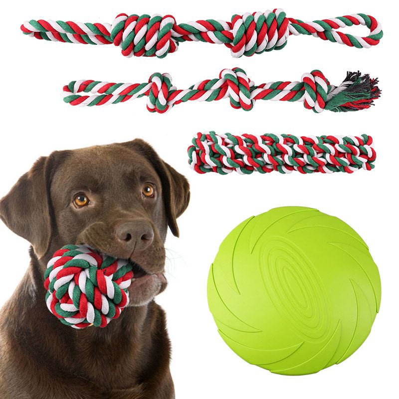 Prime Pets 5 PCS Dog Toys, Dog Rope Toys and Flying Disc Set for Small & Medium Dogs, Tough Rope Chew Toys, Interactive Durable Puppy Dog Tug of War for Dog Teething Dental Cleaning