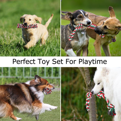 Prime Pets 5 PCS Dog Toys, Dog Rope Toys and Flying Disc Set for Small & Medium Dogs, Tough Rope Chew Toys, Interactive Durable Puppy Dog Tug of War for Dog Teething Dental Cleaning