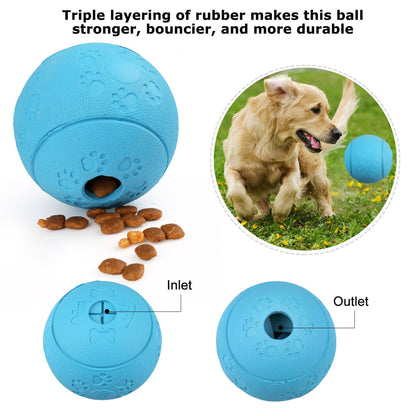 Prime Pets 4 Pack Large Dog Treat Ball, Interactive Food Dispensing Puppy Puzzle Toy, Natural Rubber