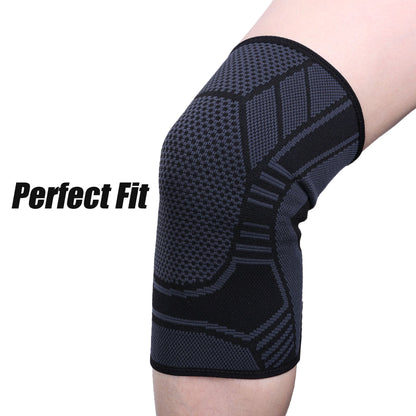 LotFancy Knee Compression Sleeve Brace for Men Women, Ideal for Basketball Running Football Volleyball Baseball Sports, Latex-free, 1 Pair