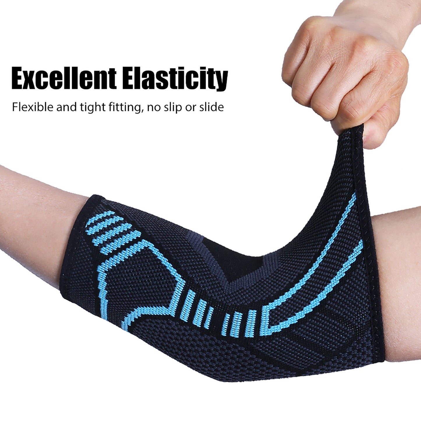 LotFancy Elbow Compression Sleeve Brace Support for Women Men, Ideal for Tendonitis/Tennis/Golf Elbow, Arthritis Pain, Volleyball, Football, Fitness, Workout, Latex-free, 1 Pair
