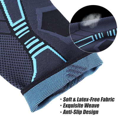 LotFancy Knee Compression Sleeve Brace for Men Women, Ideal for Basketball Running Football Volleyball Baseball Sports, Latex-free, 1 Pair