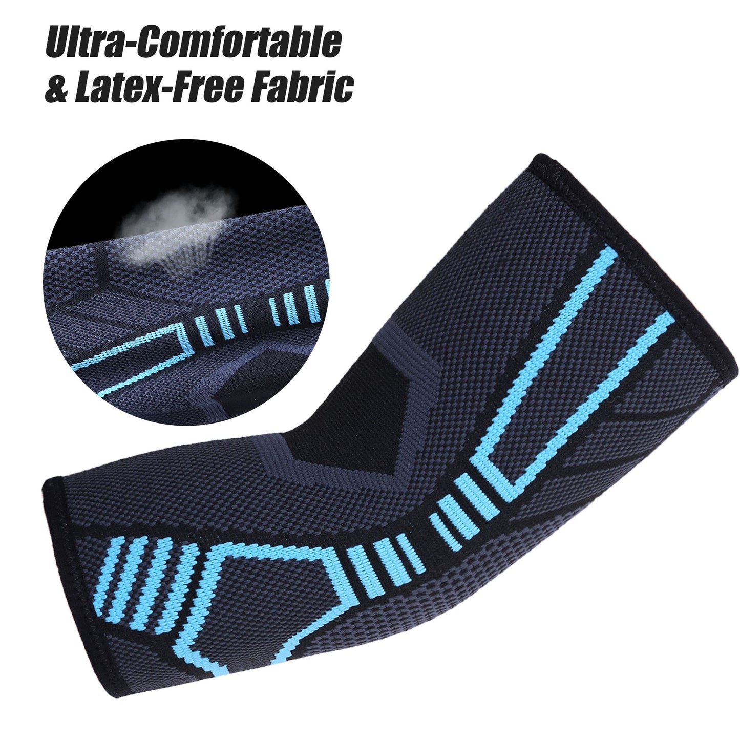 Elbow Sleeve - 1 Pair Elbow Brace Support Compression Wrap for Women Men, Ideal for Gym Tendonitis Tennis Golf Basketball Crossfit, Latex-Free, L Size