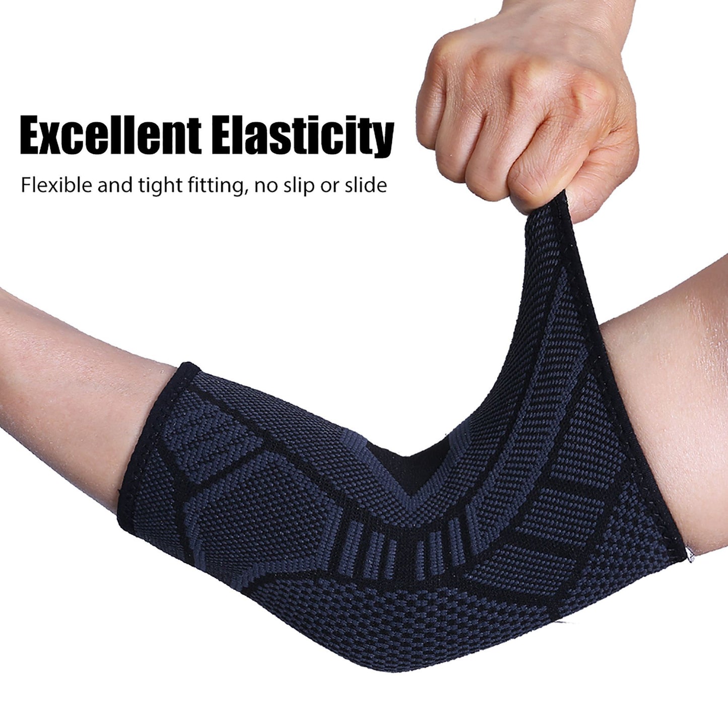 LotFancy Elbow Compression Sleeve Brace Support for Women Men, Ideal for Tendonitis/Tennis/Golf Elbow, Arthritis Pain, Volleyball, Football, Fitness, Workout, Latex-free, 1 Pair
