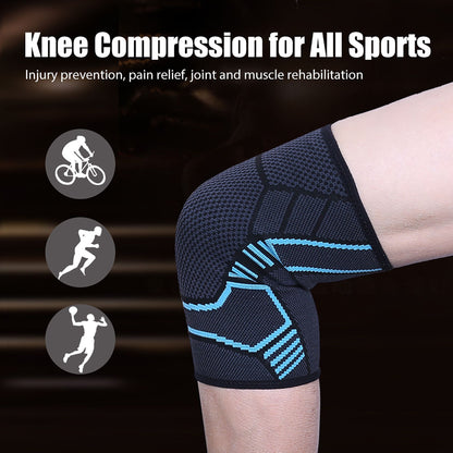 LotFancy Knee Compression Sleeve Brace for Men Women, Ideal for Basketball Running Football Volleyball Baseball Sports, Latex-free, 1 Pair