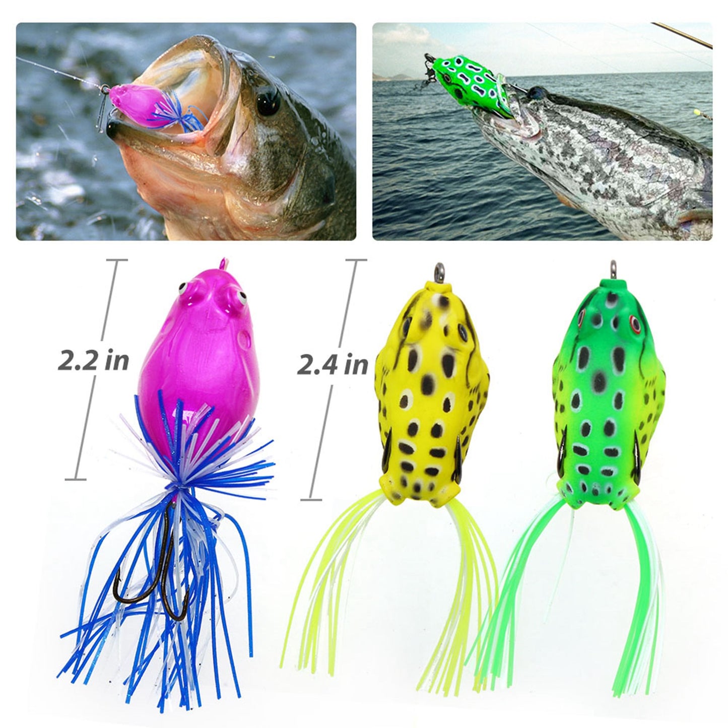 LotFancy 129 Pcs Fishing Lures, Topwater Lures with Treble Hook, Freshwater Saltwater Lures for Bass Trout Walleye WMT