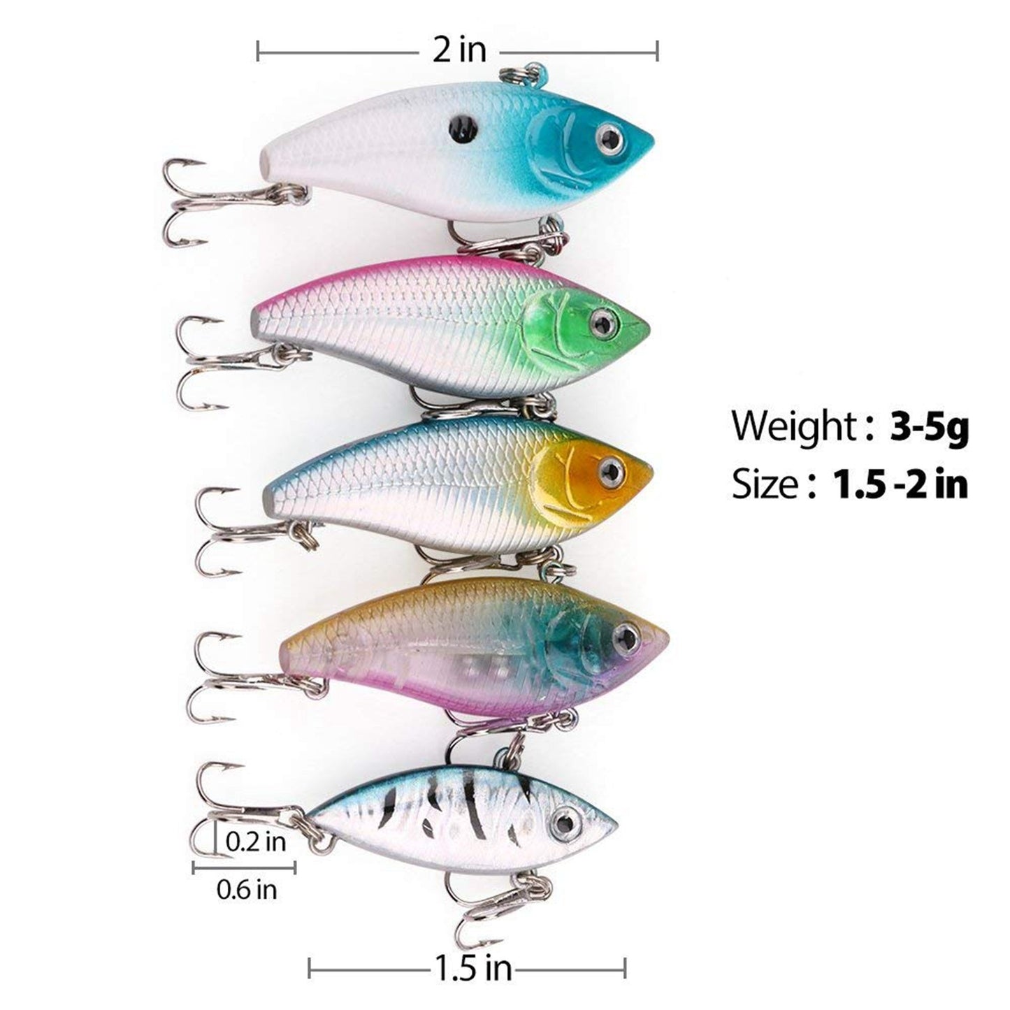 Fishing Lures, Topwater Lures with Treble Hook, Freshwater Saltwater Lures for Bass Trout Walleye, 3D Minnow Fishing Bait, Swimbait Sinking Lure Kit