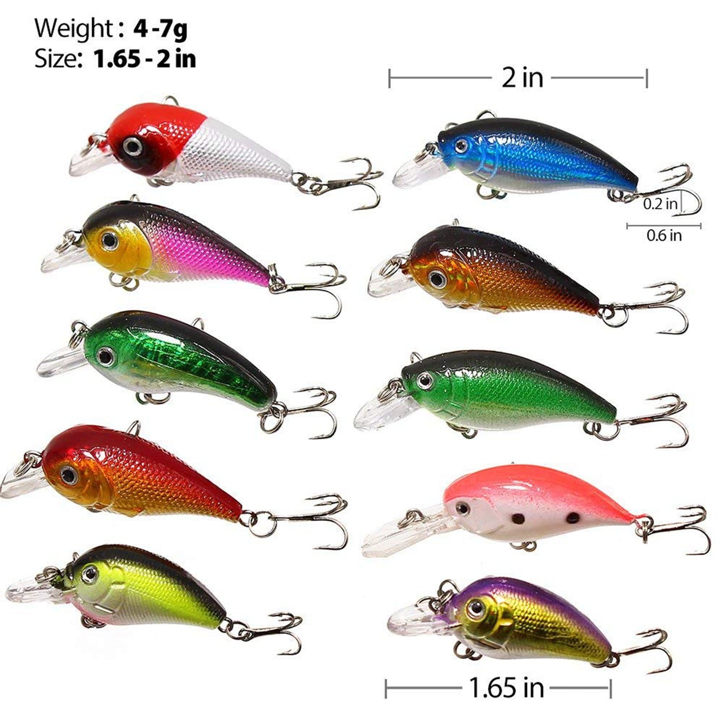 Fishing Lures, Topwater Lures with Treble Hook, Freshwater Saltwater Lures for Bass Trout Walleye, 3D Minnow Fishing Bait, Swimbait Sinking Lure Kit