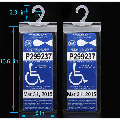 LotFancy Handicap Placard Holder- 10.6 x 5 in, Pack of 2