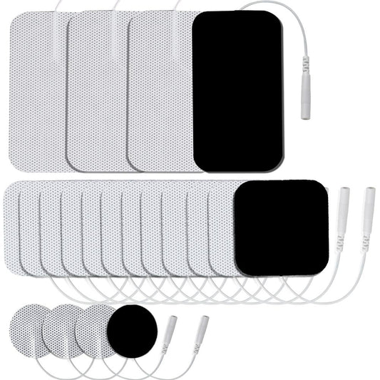 LotFancy 20 TENS Unit Replacement Pads, Adhesive Electrode Pads, 2mm Pin