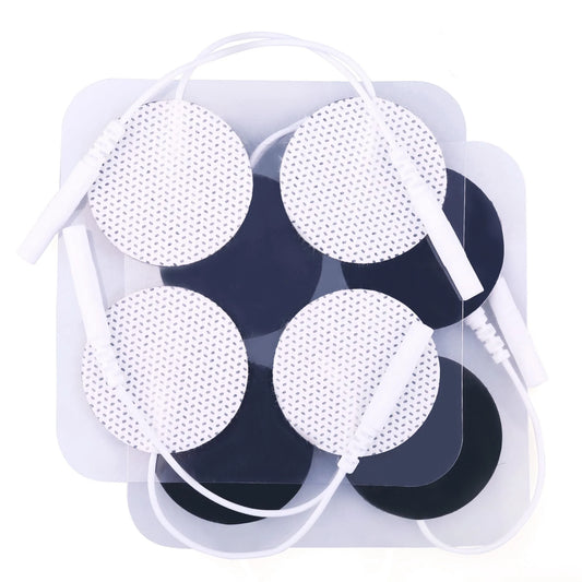 LotFancy TENS Unit Electrode Pads, 40Pcs 1.25" Round Reusable Electrodes Pads for EMS Muscle Stimulator