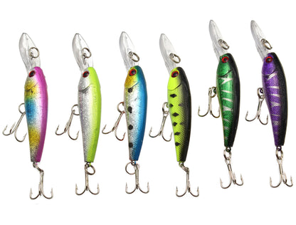 Fishing Lures, Topwater Lures with Treble Hook, Freshwater Saltwater Lures for Bass Trout Walleye, 3D Minnow Fishing Bait, Swimbait Sinking Lure Kit