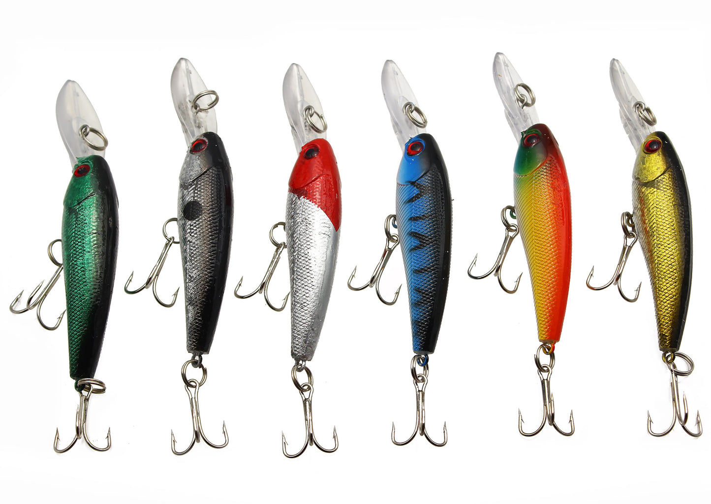 Fishing Lures, Topwater Lures with Treble Hook, Freshwater Saltwater Lures for Bass Trout Walleye, 3D Minnow Fishing Bait, Swimbait Sinking Lure Kit