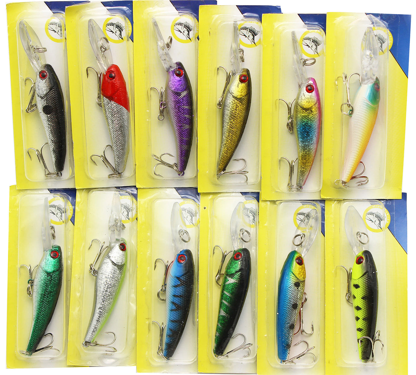 Fishing Lures, Topwater Lures with Treble Hook, Freshwater Saltwater Lures for Bass Trout Walleye, 3D Minnow Fishing Bait, Swimbait Sinking Lure Kit