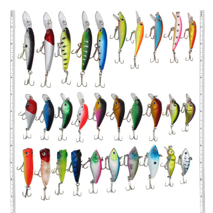 Fishing Lures, Topwater Lures with Treble Hook, Freshwater Saltwater Lures for Bass Trout Walleye, 3D Minnow Fishing Bait, Swimbait Sinking Lure Kit