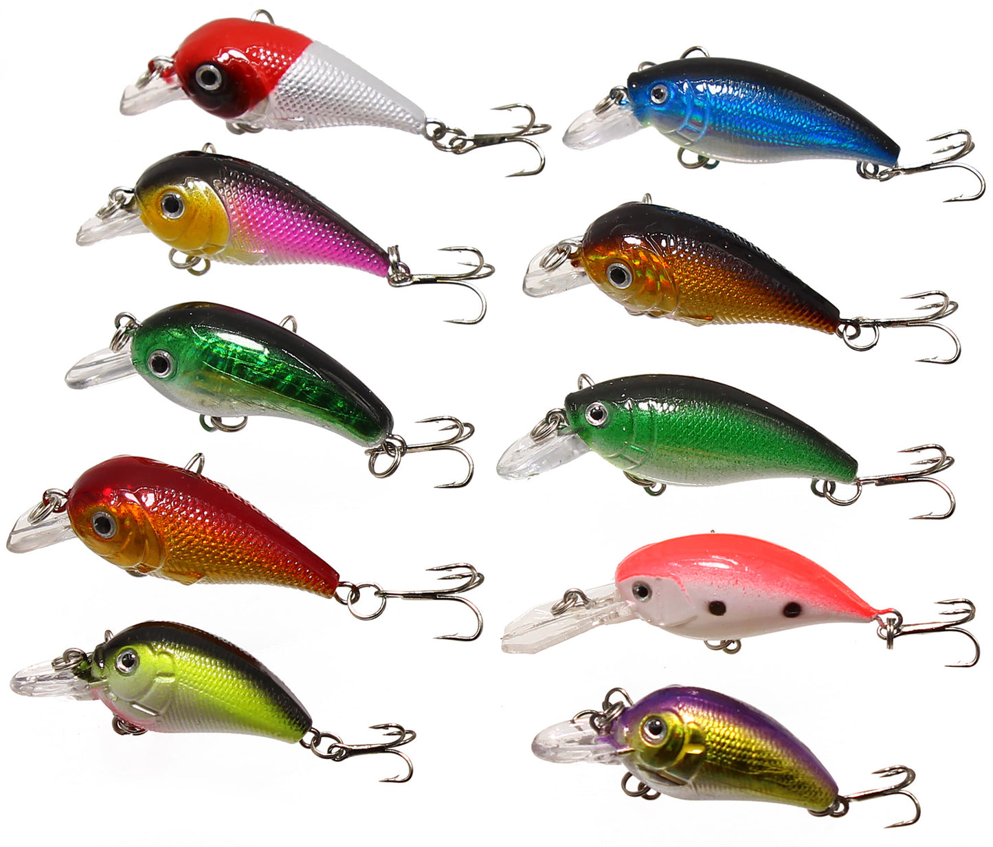 Fishing Lures, Topwater Lures with Treble Hook, Freshwater Saltwater Lures for Bass Trout Walleye, 3D Minnow Fishing Bait, Swimbait Sinking Lure Kit