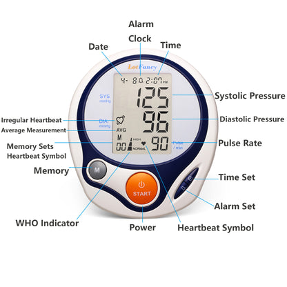 LotFancy Arm Blood Pressure Monitor with Medium Cuff ( 9-13 in)