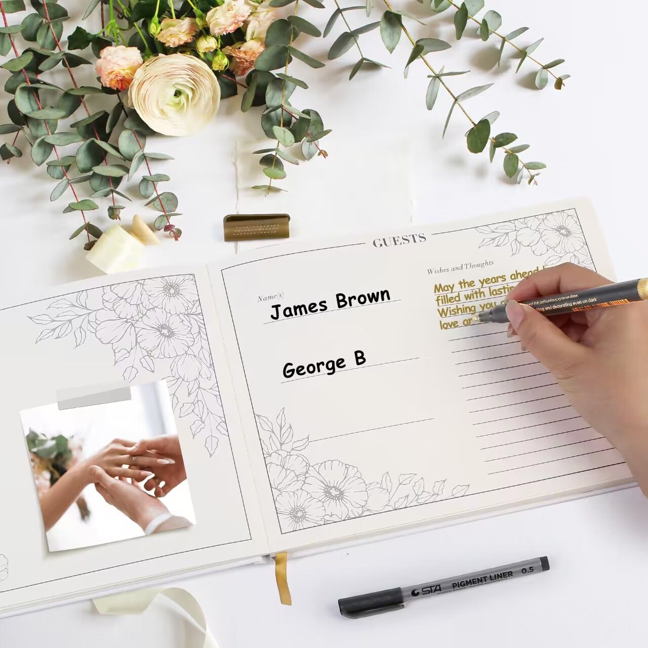 LotFancy Wedding Guest Book, 10x8’’ Sign in Book