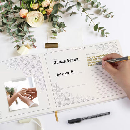 LotFancy Wedding Guest Book, 10x8’’ Sign in Book