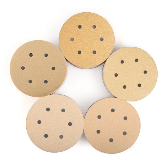 LotFancy 6 Inch 6 Hole Sanding Discs, 100Pcs Sandpaper Assortment - Random Orbital Sander Pad, Hook and Loop Sand Paper