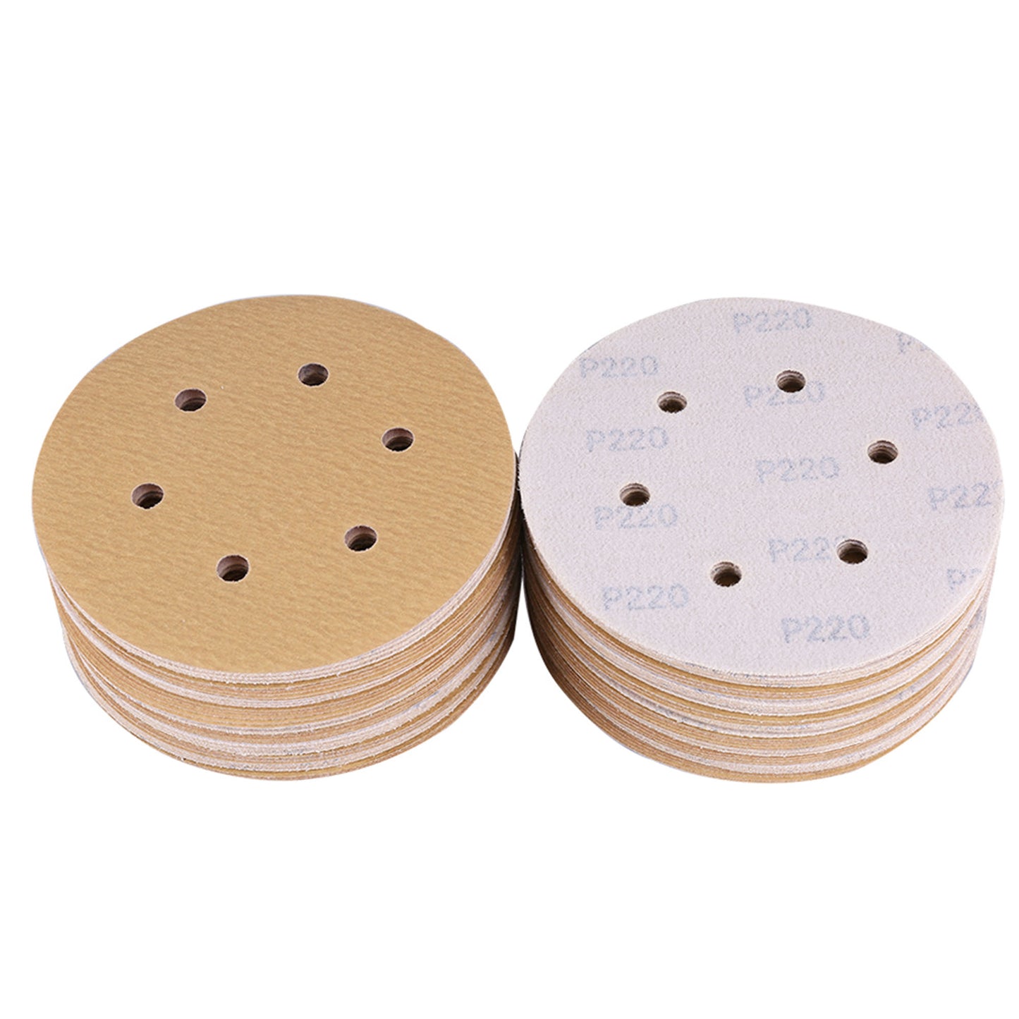 LotFancy 6 Inch 6 Hole Sanding Discs, 100Pcs Sandpaper Assortment - Random Orbital Sander Pad, Hook and Loop Sand Paper