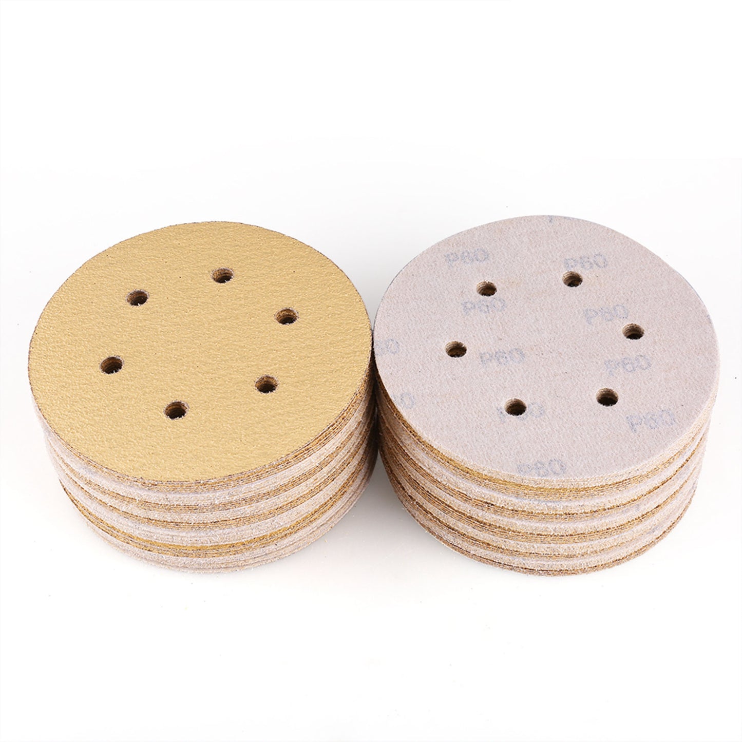 LotFancy 6 Inch 6 Hole Sanding Discs, 100Pcs Sandpaper Assortment - Random Orbital Sander Pad, Hook and Loop Sand Paper