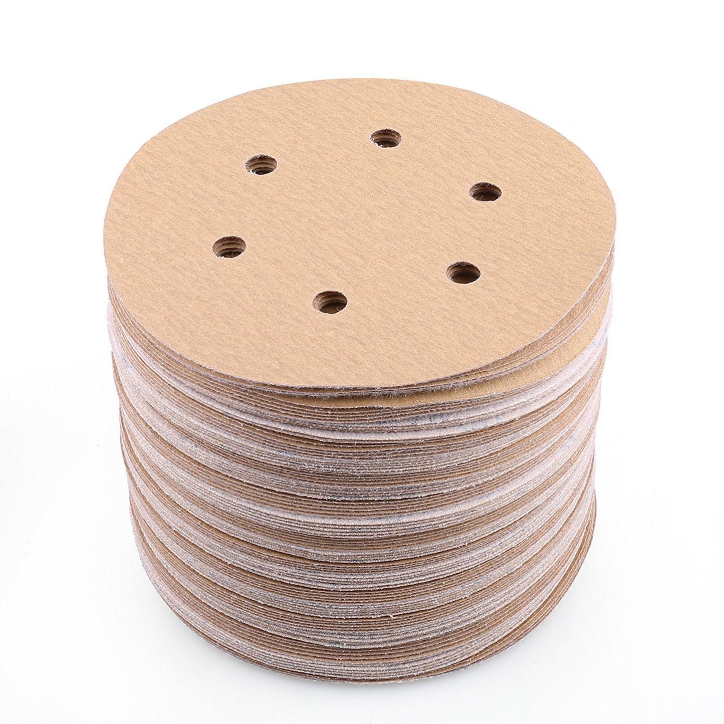 LotFancy 6 Inch 6 Hole Sanding Discs, 100Pcs Sandpaper Assortment - Random Orbital Sander Pad, Hook and Loop Sand Paper