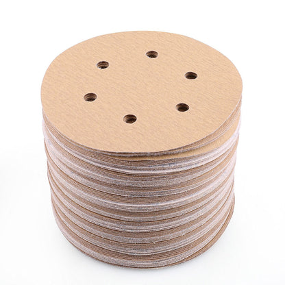 LotFancy 6 Inch 6 Hole Sanding Discs, 100Pcs Sandpaper Assortment - Random Orbital Sander Pad, Hook and Loop Sand Paper